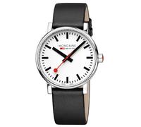 Mondaine MSE.40110.LBV - Reloj analógico para Hombre con Correa de Piel Vegana, Plata, Correa
