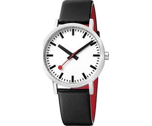 Mondaine MSE40610LB - Reloj analógico de Cuarzo Unisex con Correa de Piel, Negro, Correa
