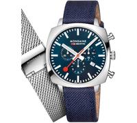 Grand Cushion Chrono Square Reloj para Hombre Analógico de Cuarzo con Brazalete de Textil MSL.41440.LD.Set