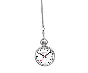 Mondaine Pocket- Reloj de bolsillo, movimiento de cuarzo Ronda 313, acero inoxidable