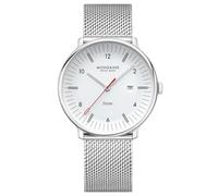 Mondaine Reloj de pulsera unisex Doppio Solar Mesh 41 mm MLE.41910.SM