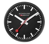Mondaine Reloj Pared Moderno en Color Negro, A990.Clock.64SBB, 25 CM
