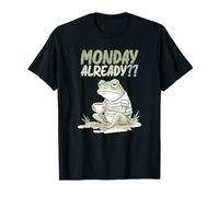 Monday Arready Frog with Coffee, diseño Moderno de Morning Frog Camiseta