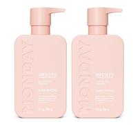 MONDAY HAIRCARE Smooth Shampoo + Acondicionador Bathroom Set (2 Pack) 12oz Each for Frizzy, Coarse and Curly Hair, Made from Coconut Oil, Karité Mantequilla & Vitamina E, Bottles 100% reciclables
