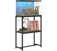 Mondazie Soporte para pecera de 20 galones, mesa de acuario de altura mejorada con estante de almacenamiento de 2 niveles, estante de metal para criador de reptiles, tortuga, terrario para oficina en