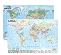 Monde 1/31.000.000 - carte politique et physique (sans barres alu) 95 × 67 cm (Poster)