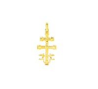 Monde Petit Cruz Oro Amarillo 18K Mediana Caravaca Brillo 32 x 16 mm - Certificado Garantía - 8487