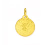 Monde Petit Medalla Niña Mujer oro Amarillo 18K Redondo Boca de la Verdad 14 mm Mate y Brillo - Certificado Garantía - 01677