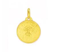 Monde Petit Medalla Niña Mujer oro Amarillo 9K Redondo Boca de la Verdad 16 mm Mate y Brillo - Certificado Garantía - 01676