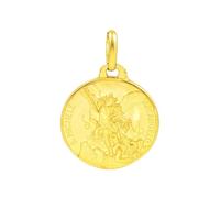 Monde Petit Medalla Niña Mujer oro Amarillo 9K Redondo San Miguel 16 mm Mate y Brillo - Certificado Garantía - 01670