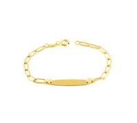 Monde Petit Pulsera Bebe-Niña Oro Amarillo 9K Esclava Bilbao Mate y Brillo 12 cm - Certificado Garantía - 1558