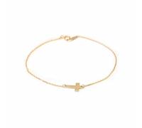 Monde Petit Pulsera Mujer-Niña Oro Amarillo 18K Cruz horizontal Brillo 18 cm - Certificado Garantía - 1229