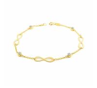 Monde Petit Pulsera Mujer-Niña Oro Amarillo 9K Infinito Circonita Brillo 19 cm - Certificado Garantía - 1491