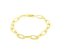 Monde Petit Pulsera Mujer Oro Amarillo 18K Fantasia Texturado 20 cm - Certificado Garantía - 1494