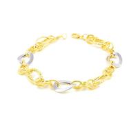 Monde Petit Pulsera Mujer Oro Bicolor 18K Fantasía Hueca 20 cm - Certificado Garantía - 1552