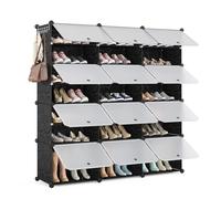 Mondeer Armario de Almacenamiento de Zapatos, Zapatero de plástico de 3 x 7 Niveles, Organizador de Zapatos con Puerta, Ahorro de Espacio para 42 Pares de Zapatos en el Pasillo o Dormitorio, Color