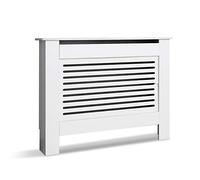 Mondeer Cubierta para radiador, Armario MDF Horizontal Moderno Blanco Decorativo para Sala de Estar Dormitorio M (109 cm)