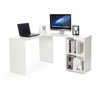 Mondeer Escritorio en Forma de L, Madera, White, 108×135×73.5cm