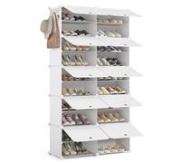 Mondeer Zapatero de plástico con 10 Niveles, Organizador de Zapatos con Capacidad para 40 Pares de Zapatos, Ahorra Espacio, para Pasillo, Dormitorio, salón, Entrada (Blanco)