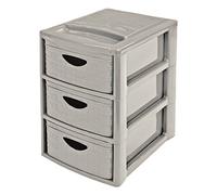 Mondex pls6376 - 15 Mini Empire/Torre de Almacenamiento de Escritorio 3 cajones A5 Ratan Style, plástico, Cordel, 26 x 19 x 29 cm