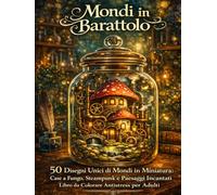 Mondi in Barattolo: 50 Disegni Unici di Mondi in Miniatura: Case a Fungo, Steampunk e Paesaggi Incantati | Libro da Colorare Antistress per Adulti