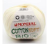 Mondial Ovillo de 50 g de algodón suave orgánico 100 % puro algodón orgánico (010-crema)