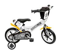 MONDO 25482 Toys-Bicicleta Mod. F.C Juventus Deluxe-25482-Ruedas y Freno Delantero/Trasero para niño/niña, Color Blanco/Negro, 12"