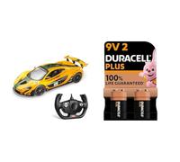 Mondo 63283 Motors, Ferrari 458 Special A, Modelo a Escala 1:14, hasta 10 km/h de Velocidad, Coche de Juguete para Niños, Color Rojo + Duracell Plus Pilas 9 V (Pack de 2) - Alcalinas - 100% de duraci