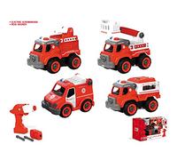 Mondo Bomberos de fuego Motors-Radiocomando City Building Fire 2.4 GHz-medio rescate 20 cm ruedas desmontables con destornillador incluido -Efectos sonoros-regalo para niños años 3 + 63627, color rojo