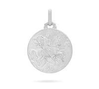 Mondo Cattolico Medalla de San Jorge en Plata de Ley 925, Colgante Religioso Católico, Medalla Sagrada para Hombre y Mujer, Joya Religiosa Made in Italy (18 mm)