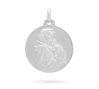 Mondo Cattolico Medalla Madonna del Ferruzzi en Plata de Ley 925, Colgante Religioso Católico, Medalla Sagrada para Mujer y Hombre, Joya Religiosa Made in Italy