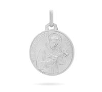 Mondo Cattolico Medalla San Francisco en Plata de Ley 925, Colgante Religioso Católico, Medallita Sagrada para Mujer y Hombre, Joya Religiosa Made in Italy