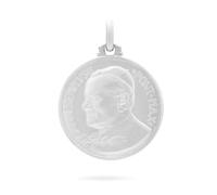Mondo Cattolico Medalla San Juan Pablo II y Basílica de San Pedro en Plata de Ley 925, Colgante Religioso Católico, Medallita Sagrada para Mujer y Hombre, Joya Religiosa Made in Italy