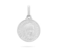 Mondo Cattolico Medalla San Padre Pío de Pietrelcina en Plata de Ley 925, Colgante Religioso Católico, Medallita Sagrada para Mujer y Hombre, Joya Religiosa Made in Italy