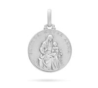 Mondo Cattolico Medalla Santa Ana en Plata de Ley 925, Colgante Religioso Católico, Medallita Sagrada para Mujer y Hombre, Joya Religiosa Made in Italy