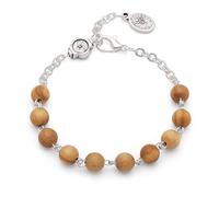 Mondo Cattolico - Pulsera rosario religiosa en cuentas de madera de olivo con la Medalla del Espíritu Santo - Ideal para regalos religiosos