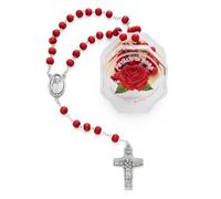 Mondo Cattolico - Rosario católico de Cinco Decenas en Pétalo de Rosa - Ideal para regalos religiosos (Papa Francisco)
