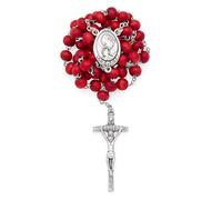 Mondo Cattolico - Rosario católico de Cinco Decenas en Pétalo de Rosa - Ideal para regalos religiosos (Papa Juan Pablo II)