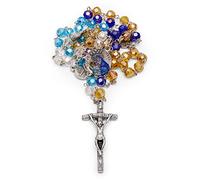 Mondo Cattolico - Rosario católico vaticano Tradicional de Cinco Décadas de Cristal Facetado de la Virgen Mater Ecclesiae - Ideal regalos religiosos