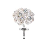 Mondo Cattolico - Rosario católico vaticano Tradicional de Cuentas Facetadas de Cinco Décadas con San Benito