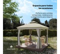Mondo Dual Cenador 3x3 con doble techo y mosquiteras Blumfeldt