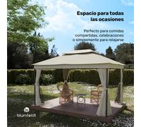Mondo Dual Cenador 3x4 con doble techo y mosquiteras Blumfeldt