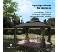 Mondo Dual Cenador 3x4 con doble techo y mosquiteras Blumfeldt