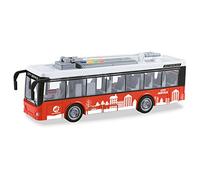 MONDO Motors - Friction Bus City Service - Bus City Service con retrocarga Embrague Pull Back para niños, Rojo - 51238