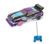 Mondo Motors Hot Wheels GT Scorcher, Modelo en Escala 1:24, hasta 8 Km/h de Velocidad, Coche de Juguete para niños 63822, con Luces LED en la carrocería, Color Morado y Azul