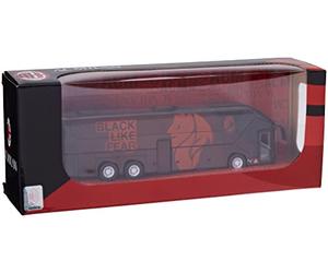 MONDO Motors - Pullman A.C. Milan Modelo de Juguete - Bus con retrocarga Embrague Pull Back - Color Rojo Negro - 51213