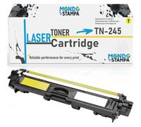 Mondo Stampa Tóner compatible con Brother TN245 amarillo brillante | Sustituye a TN245Y, TN241Y, TN242Y y TN246Y. Para HL 3140CW 3150CDW 3170CDW, DCP 9020CDW, MFC 9140CDN 9340CDW. Amarillo vivo.