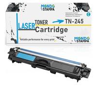 Mondo Stampa Tóner compatible con Brother TN245 Cian Intenso 2200 páginas | Sustituye a TN245C, TN241C, TN242C y TN246C. Para HL 3140CW 3150CDW 3170CDW, DCP 9020CDW, MFC 9140CDN 9340CDW. Cian vivo.