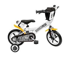 MONDO Toys 25482 - Bicicleta F.C Juventus Deluxe para niño/niña - Talla 12" - Ruedas y Freno Delantero/Trasero - Color Blanco/Negro