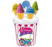 Mondo Toys - BUCKET SET ICE CREAM BOY - Juego de cubo de arena ø17 cm con Conos de helado - Juego de playa para niños a partir de 3 años - 8638